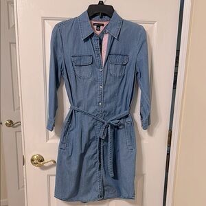 Tommy Hilfiger Blue Long Sleeve Shirt Dress